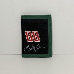 NASCAR Dale Earnhardt Jr 88 Black Green Nylon Self Fasten TriFold Wallet